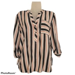 Primark Womens Pink Striped Blouse Sz 14